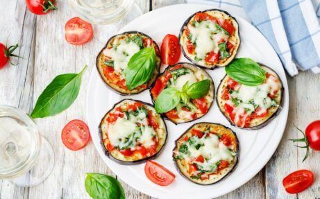 Pizzas mit Auberginen