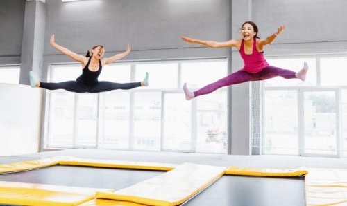 Trampoline und Springen